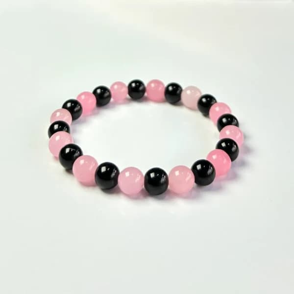 Rose Quartz with Black Tourmaline Bracelet