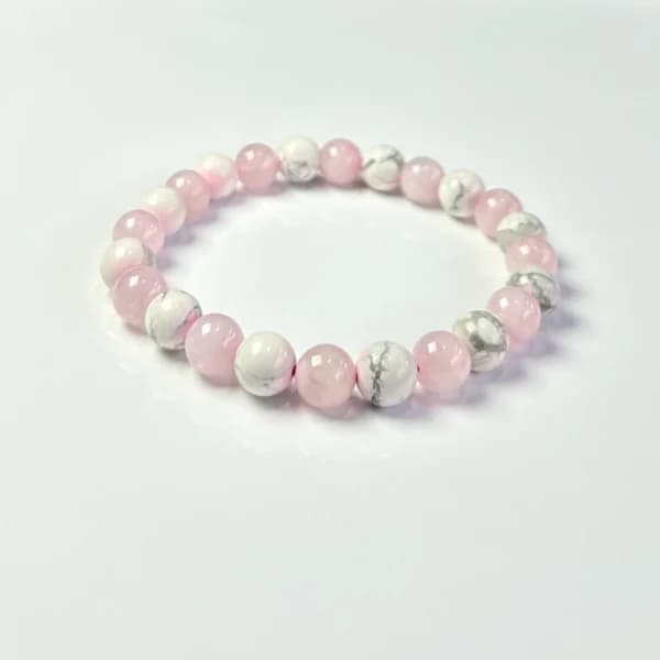 Rose Quartz with Howlite Bracelet