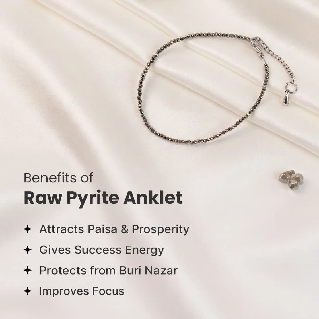 Raw Pyrite Anklet