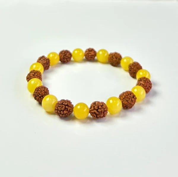 Yellow Aventurine With Rudraksha Bracelet